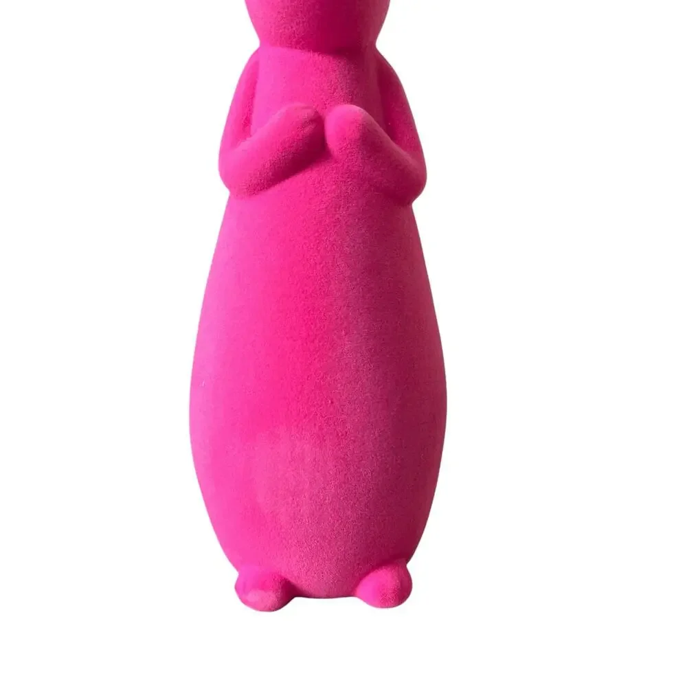 Cynthia Rowley Velvet Bunny Rabbit 12.5in Hot Pink Spring Easter Decor NEW